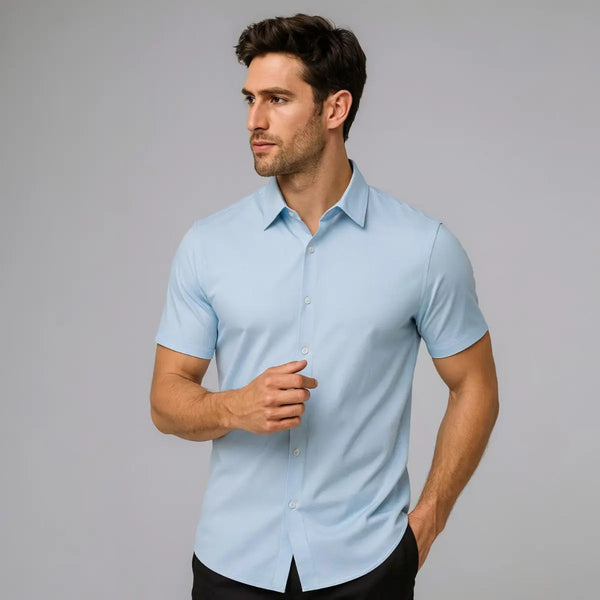 Camicia Aderente a Maniche Corte
